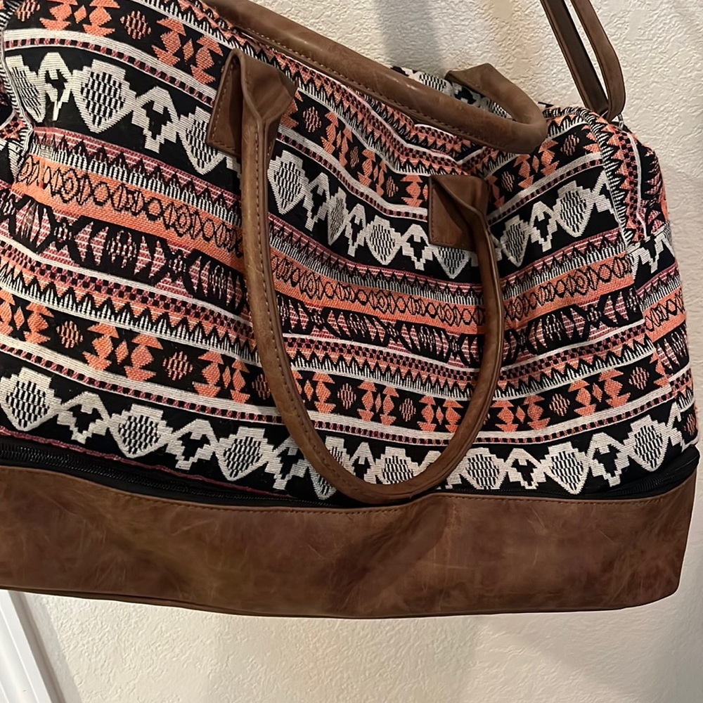MyMealivos Canvas Weekender Bag, Overnight Travel Carry On Duffel Tote with Shoe